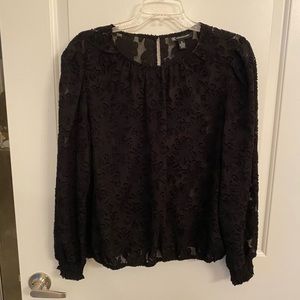 INC Black Sheer Blouse